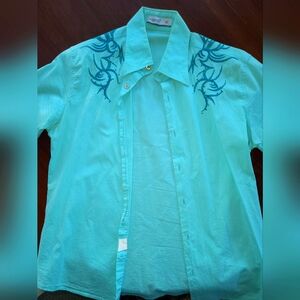Vintage club shirt with sparkle and stitch accents